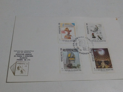 Tarjeta Filatelia Día De Emisión 20/11/88  Prenfil´88