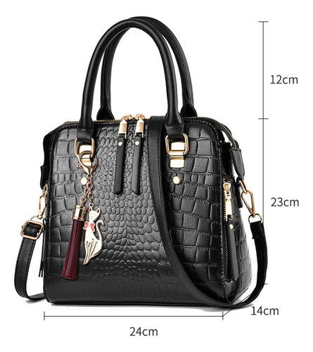 Bolso De Mano Con Cocodrilo Para Mujer, Con Borlas