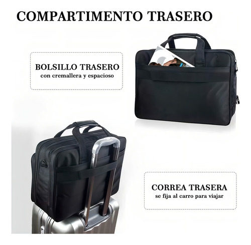 Maletín Portafolio Para Laptop De 17 In Hombre Impermeable Ytonet 108500BLK Negro