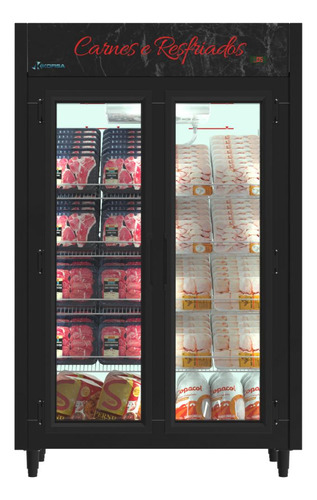 Expositor Carnes 2 Portas Kofisa Ar Forçado Led 890l