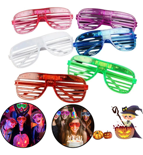 12 Lentes Led Rejilla Luminosos Luz Retro Fiesta Batucada