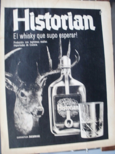 Recorte Clipping Publicidad 1966 Whisky Historian Xcaballito