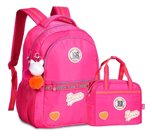 Mochila De Costas Rb + Lancheira School Girls Rosa - Clio