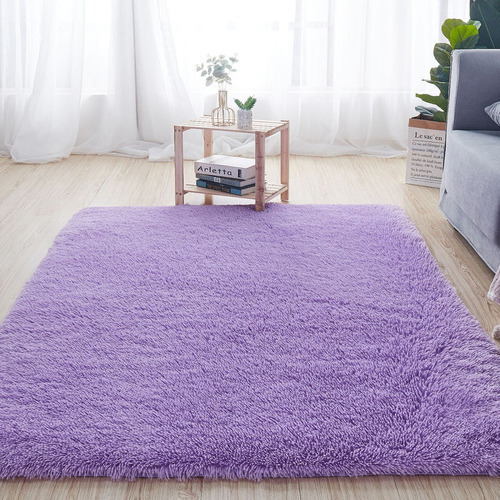 Alfombra Morada De 2.62 X 3.94 Pies Para Piso De Dormitorio