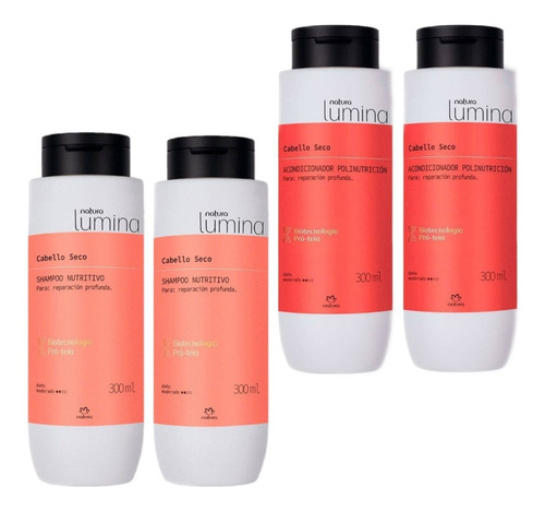 Shampoo X2 Y Acondicionador X2 Cabello Seco Lumina Natura