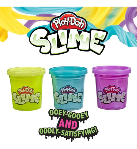 Imagen 3 de 4 de Play-doh Slime 3 Pack Amarillo, Morado Y Aqua