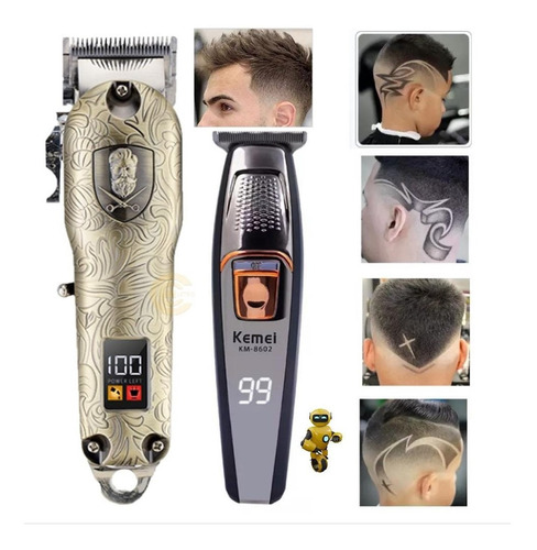 Imagem 2 de 4 de Kit 2 Maquinas Profissional Top Sem Fio Para Salão Barbearia