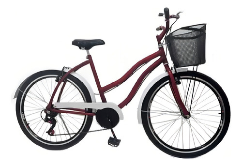 Bicicleta Aro 26 Beach Feminina 6 Marchas Modelo