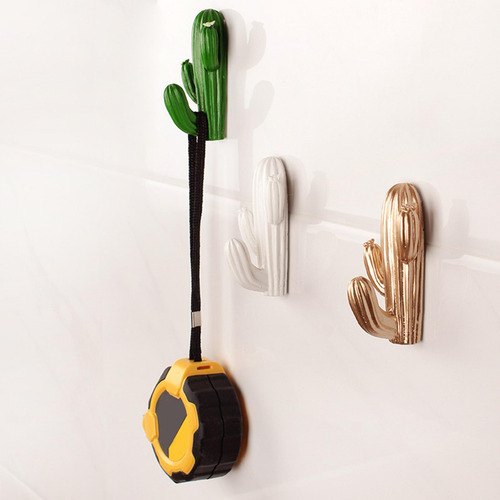 3 Forma De Cactus Colgador De Llaves Bolsas Recto Verde