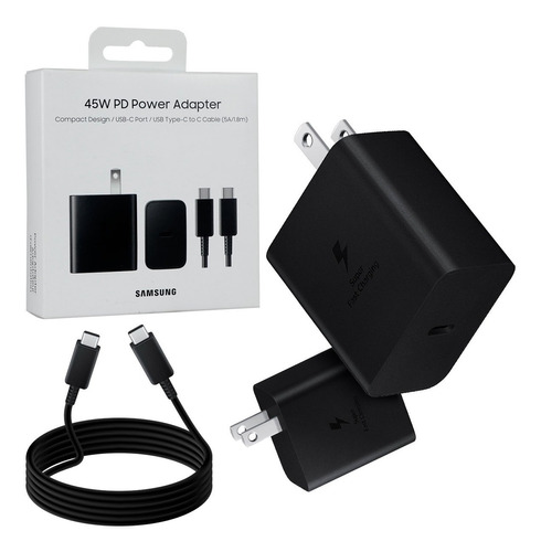 Cargador Samsung 45w + Cable Usb-c Galaxy S23 Plus Ulra Fe