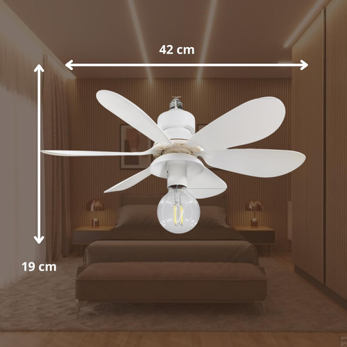 Ventilador De Techo 16.5 Foco Desmotable (foco No Incluido)