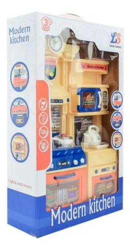 Mini Cocina De Juguete Con Sonido Y Accesorios Para Niños Color Multicolor