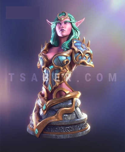 Archivo Stl Impresión 3d - Warcraft Night Elf Hunter Bust