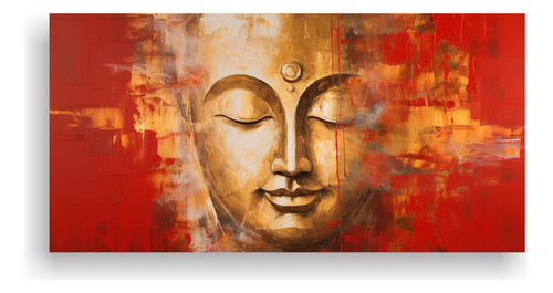 100x50cm Lienzo Expresión Colores Vibrantes Buddha Face Oil