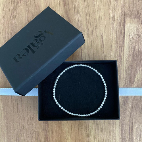 Imagen 8 de 10 de Pulsera De Plata 925 Bolitas De 3mm Elástica Mujer Agálea