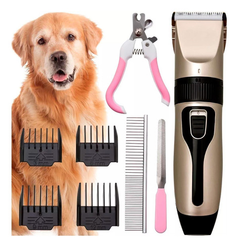 Kit Maquininha Tosa Pets Cães Tosar Gatos Tosar Pelo Sem Fio