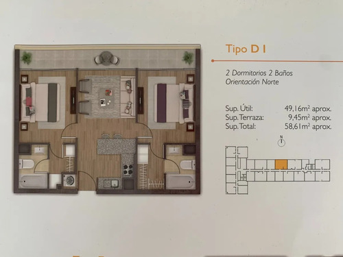 2d,2b,3est,1bod Met Irarrázaval, Barrio Italia 49m/59mtotal