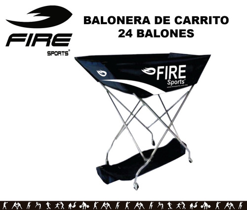 Balonera De Carrito Metal Para 24 Balones Fire Sports