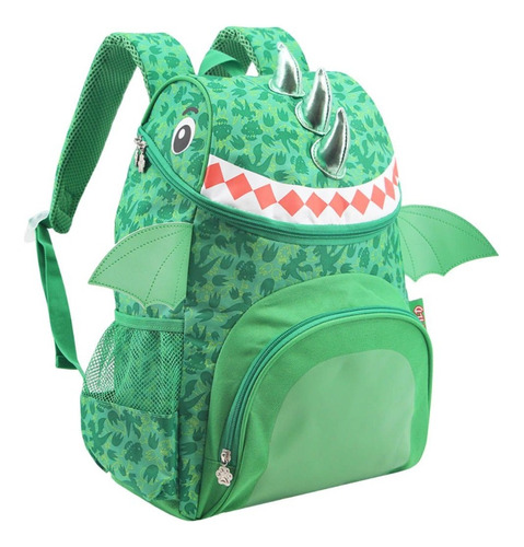 Mochila Escolar Infantil Jardin Niña Niño Reforzada Urbana Color Verde Diseño De La Tela Liso