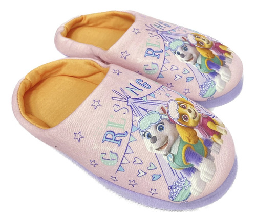 Pantufla Infantil Paw Patrol Oficial Talle 23 Al 28 Felpa