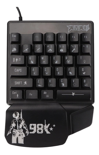 One Handed Gaming Keyboard, 35 Teclas Single Led Glowin...