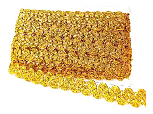 Galón Lurex Zig Zag 2,5 Cm X 18 Mts / Oro - Plata