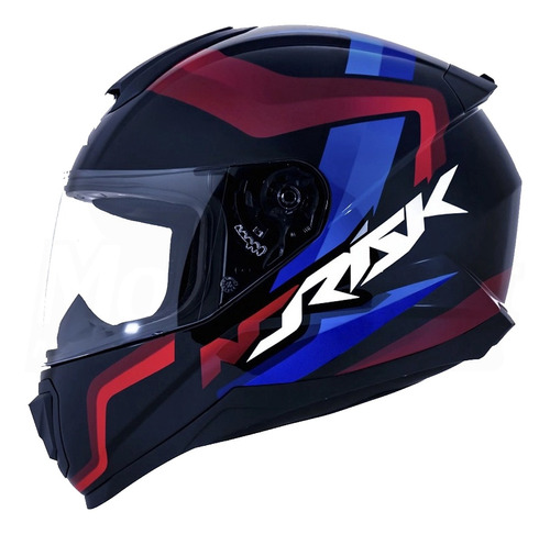 Capacete Fechado Norisk Ff802 Razor Void Preto Vermelho Azul