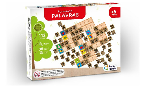 Jogo Educativo Formando Palavras Alfabetização Madeira 6anos