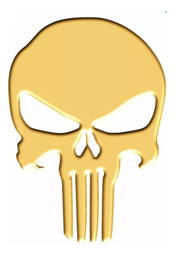 Adesivo Punisher Carro Moto Capacete Dourado Resinado