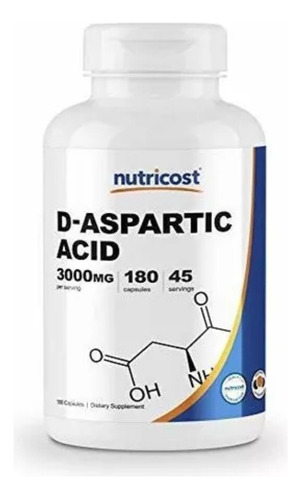Acido D-aspartico Nutricost 3000 Mg 180 Capsulas Original