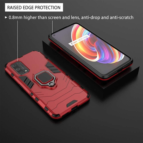 Funda Uso Rudo Carcasa Para Oppo A57/a77+mica Rojo Oppo A57 4g/5g/ A77 4g/5g/ A57e 4g / A57s 4g