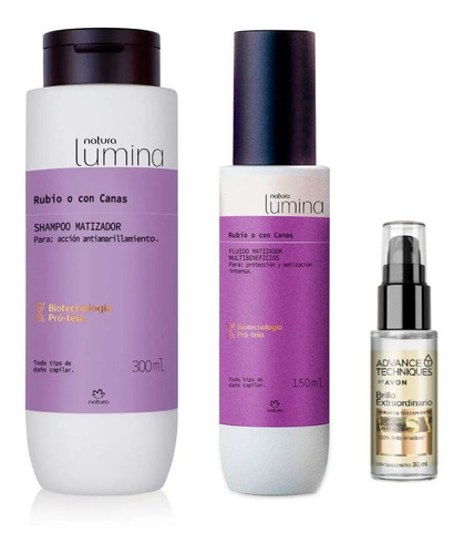 Kit Matizador Violeta Natura Antiamarillento Shampoo Serum