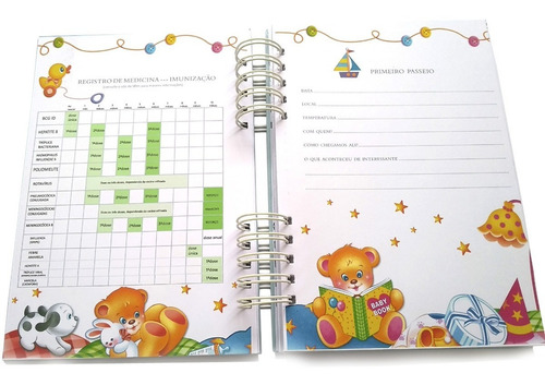 Imagem 9 de 10 de Álbum Livro Diário Bebê Personalizado Urso Príncipe Marinho