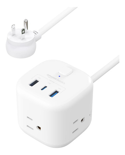 Power Strip Amazon Basics 3 Enchufes 3 Puertos Usb 1 Usb-c