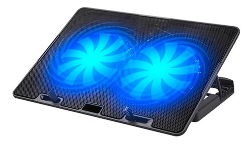 Imagen 1 de 3 de Base Cooler Notebook 13 A 17 Pulgadas Usb Luz Led Doble Fans