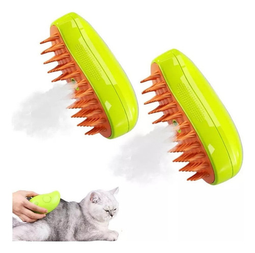 Gh 2x Cepillo De Vapor Para Gatos Peine De Cerdas 3 En 1