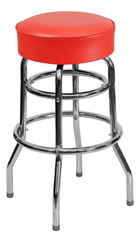 Flash Furniture Taburete Bar Cromado Asiento Rojo