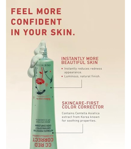 Erborian Cc Red Correct Para Mujer Con Centella