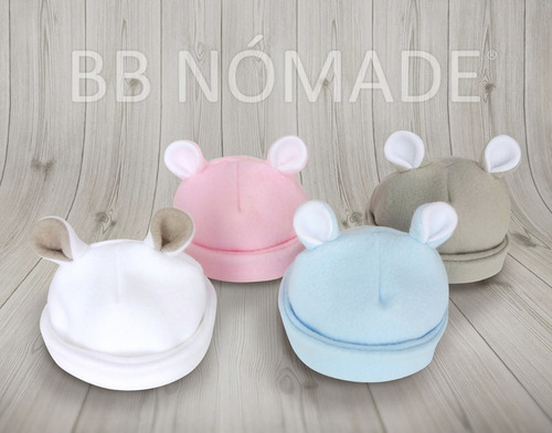 Imagen 2 de 2 de Gorrito Para Bebé De Polar Con Orejitas De 0 A 3 Meses