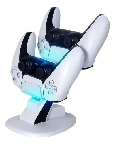 Suporte Base Dock Carregador 2 Controles Com Led Ps5