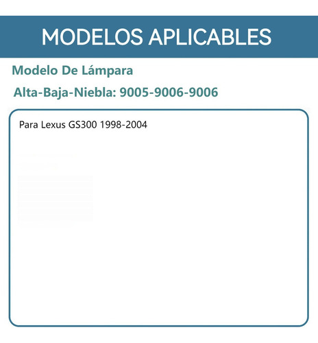 D-p Para Lexus Kit Focos Led De 4 Lados Luz Alta/baja/niebla