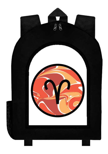 Mochila Negra Zodiaco Aries #br7