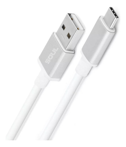 Cable Usb Blanco Tipo C 3.0 1 Metro Soul Carga Datos Type C