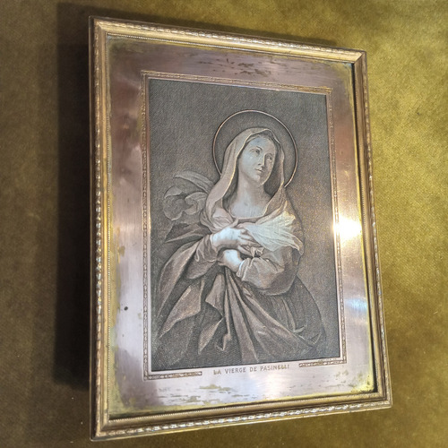 Retablo Plaqueta Antigua Imagen Religiosa Virgen D Pasinelli (Usado)