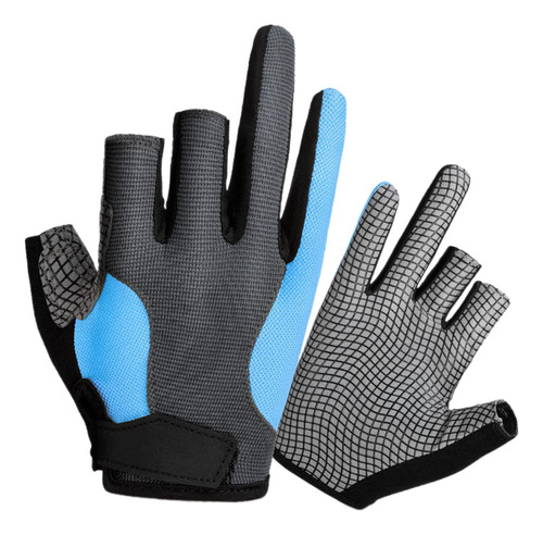 Guantes De Con 3 Cortes Para Mujeres, Hombres, Gris Azul