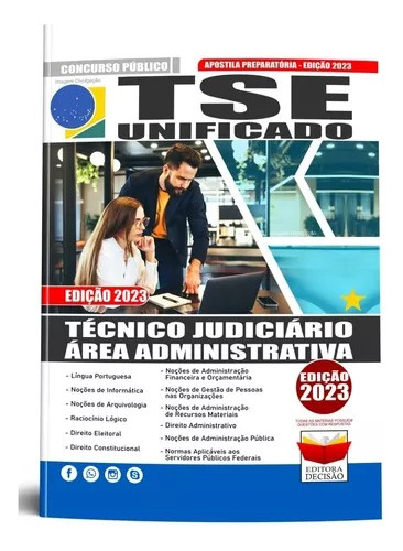 Apostila Atualizada 2023 Concurso Técnico Judiciário - Área Administrativa - Tse Unificado