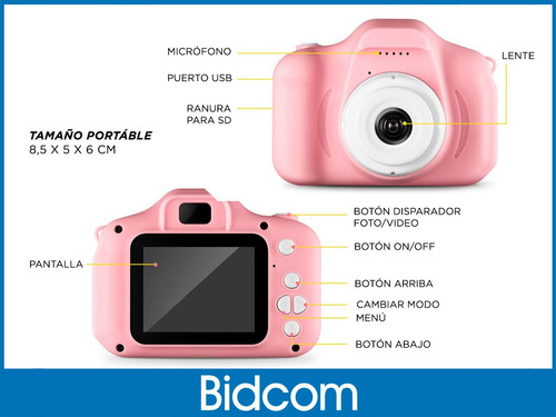 Camara Fotos Digitales Compacta Niños Gadnic Ck32 + Juegos Color Celeste