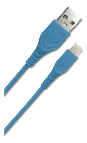 Cable Celular - Tipo C 2amper Carga Rapida 2 Metros Skyway Color Celeste