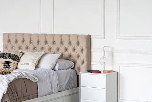 comprar Respaldo Sommier Capitone Pana 170cm Calidad Envio Gratis