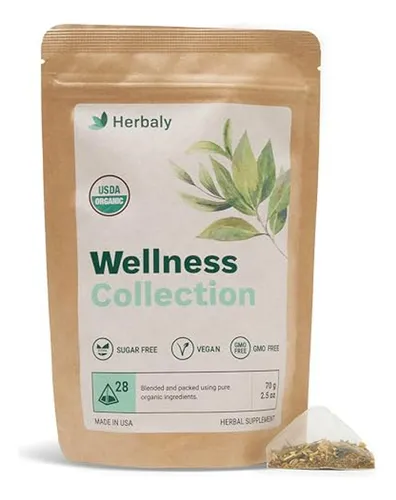 Infusión De Jengibre Orgánico Herbaly Wellness, 70 G, 28 Bol
